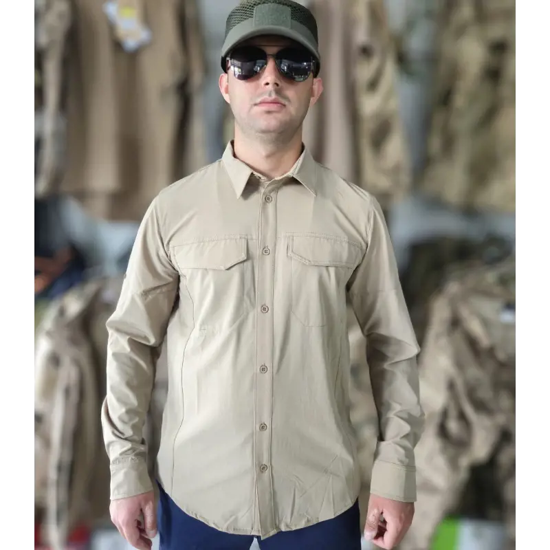Metam Likralı Taktik Gömlek 225 Model Bej